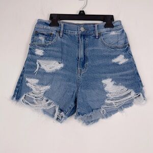 American Eagle Highest Rise 90’s Boyfriend Denim/Jean Distressed Shorts. Size 2